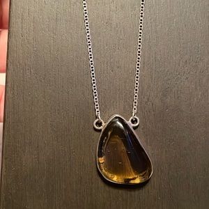 Topaz glass necklace from Italy on a sterling silver chain. *see description